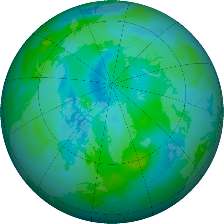 Arctic ozone map for 03 September 2012
